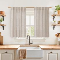 Cortinas YoungStex Short Linen de 102 cm de comprimento para café e cozinha Cortinas YoungStex Short Linen de 102 cm de comprimento para café e cozinha