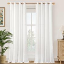Cortinas YoungStex White Linen 213 cm de comprimento 2 painéis 132x213cm Cortinas YoungStex White Linen 213 cm de comprimento 2 painéis 132x213cm
