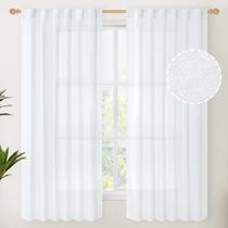 Cortinas YoungStex White Linen Semi Sheer 160x160cm 2 painéis Cortinas YoungStex White Linen Semi Sheer 160x160cm 2 painéis