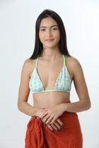 Cortininha Estamp.Olhos Coloridos Alça Verde Neon Cortininha Estamp.Olhos Coloridos Alça Verde Neon