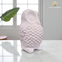 Coruja Abacaxi 38 Cm Gesso Pintado de Branco Ideal Para Decoração De Interiores Com Estilo AVB DECOR Coruja Abacaxi 38 Cm Gesso Pintado de Branco Ideal Para Decoração De Interiores Com Estilo AVB DECOR
