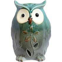Coruja De Cerâmica Com Flor - 25633-s Coruja De Cerâmica Com Flor - 25633-s