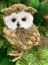 Coruja De Palha De Natal Enfeite Decorativo 30cmX20cm