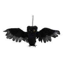 Coruja decorativa de salem som luz movimento halloween