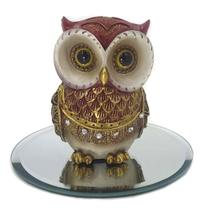 Coruja Decorativa Em Resina com base inteligência Sabedoria conhecimento Sorte 07
