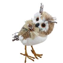 Coruja decorativa palha