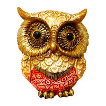 Coruja Decorativa Resina Sabedoria Intuição
