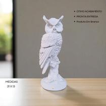 Coruja em Gesso Premium 21 Cm Decoração Artesanal DIY Ideal p/ Sala Escritório Presente AVB DECOR