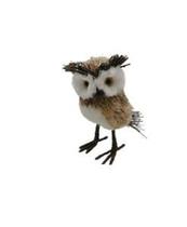 Coruja em pé natural 16x9x18cm Coruja em pé natural 16x9x18cm