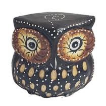 Coruja Entalhe E Pintura Madeira Balsa Marrom 8.5Cm