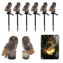 Coruja Luminaria Solar Luz Led Kit 6 Uni Decoraçao Quintal Jardim Casa Garagem Iluminacao Enfeite Mulituso