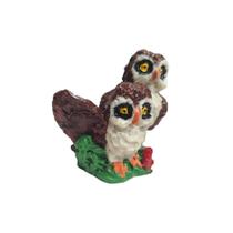 Coruja MINIATURA com filhote de Resina Decoração - Decore Casa