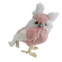 Coruja Natalina Rosa em Pé 21 cm Enfeite Decoração Natal Tok da Casa