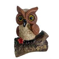 Coruja no Tronco Decoração em gesso