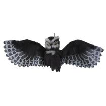 Coruja Preta de Halloween Com Sons e Movimentos de Coruja