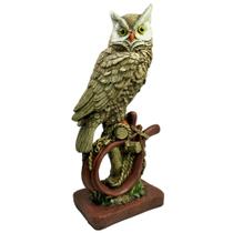 Coruja Sobre O Toco Gesso Enfeite Para Casa Área Interna E Externa Coruja Sobre O Toco Gesso Enfeite Para Casa Área Interna E Externa