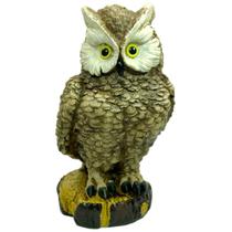 Coruja Sobre O Toco Olho De Vidro Gesso Enfeite Para Casa Área Interna E Externa Coruja Sobre O Toco Olho De Vidro Gesso Enfeite Para Casa Área Interna E Externa
