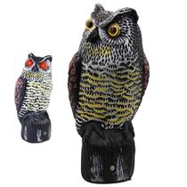 Coruja Solar Acende Olhos Barulho Realista Repelente Afasta Animais Praga Aves Sensor Movimento Presença Passaro Pombo Cobra Esquilo Escorpiao Sitio J