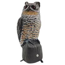 Coruja Solar Repelente Sensor Movimento Acende Olhos Sonora Afasta Animais Escorpiao Praga Cobra Esquilo Ave Realista Proteje Jardim Planta Horta Quin