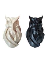 Corujas Casal Kit 2 Estatua Decoração Professora Enfeite