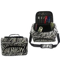 Cosméticos Profissionais Beleza Cabeleireiro Styling Bag, Multi-funcional Cabeleireiro Salão Cabeleireiro TToiletry Organizador Ferramenta Bag Case Holder Box com alça para cabeleireiro ombro carregando zebra