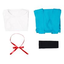 Cosplay Rei Ayanami Asuka Langley - Uniforme Escolar, Peruca e Grampos de Cabelo - Halloween