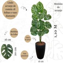 Costela de Adão Artificial Grande +Vaso Polietileno Completo Costela de Adão Artificial Grande +Vaso Polietileno Completo