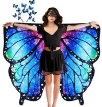 Costume Butterfly Wings D.Q.Z, faixa de cabeça dupla face, azul Costume Butterfly Wings D.Q.Z, faixa de cabeça dupla face, azul