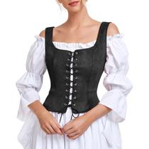 Costume Century Star Renaissance Corset Pirate Vest Black S