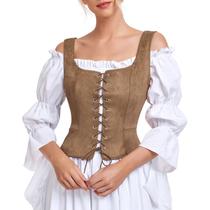 Costume Century Star Renaissance Pirate Colete marrom grande