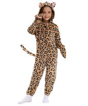 Costume Cheetah Kids Jaguar com cauda, macacão de Halloween de 7 a 8 anos Costume Cheetah Kids Jaguar com cauda, macacão de Halloween de 7 a 8 anos
