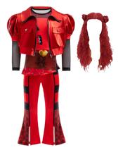 Costume Coolproud Rise of Red para meninas, jaqueta, saia, calça, 5-14Y