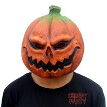Costume CreepyParty Deluxe, máscara de cabeça de abóbora, látex, tamanho adulto