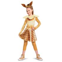 Costume Disguise Pokémon Eevee para crianças e meninas Deluxe tamanho L Costume Disguise Pokémon Eevee para crianças e meninas Deluxe tamanho L