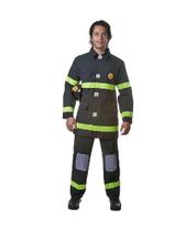 Costume Dress Up America Adult Fire Fighter Black Tamanho M Costume Dress Up America Adult Fire Fighter Black Tamanho M