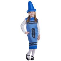 Costume Dress Up America Crayon para crianças, azul, tamanho M, 3 a 12 anos