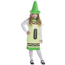 Costume Dress Up America Crayon para crianças, verde, tamanho S, 3 a 12 anos
