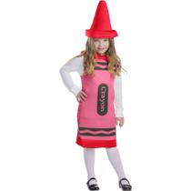Costume Dress Up America Crayon para crianças, vermelho, tamanho S, 3 a 12 anos