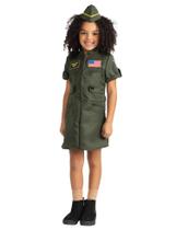 Costume Dress Up America Fighter Pilot para meninas com vestido Costume Dress Up America Fighter Pilot para meninas com vestido