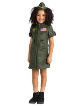 Costume Dress Up America Fighter Pilot para meninas com vestido