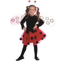 Costume Dress Up America Lady Bug para meninas com asas e bandana Costume Dress Up America Lady Bug para meninas com asas e bandana