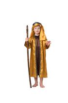 Costume Dress Up America Saint para meninos - marrom e dourado