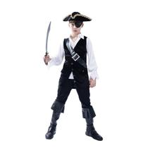 Costume DSplay Pirate Cosplay para meninos, festa de Halloween