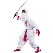 Costume Fun World White Ninja para crianças, tamanho grande, 12-14