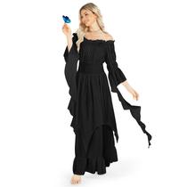 Costume Landlordls Halloween Preto Renascentista Vestido Feminino
