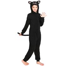 Costume Leadtex Child Black Cat Pijama Halloween Cosplay M6-8