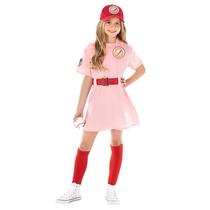 Costume Morph Kids Baseball Girls Peach Pink Baseball League