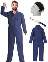 Costume qqpouc Halloween, macacão azul marinho para homens