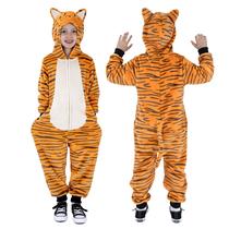 Costume Rabtero Animal Tiger, macacão de flanela para crianças de 6 a 8 anos