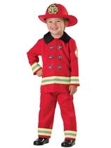 Costume Seasons Fireman Role Play vermelho tamanho 2T-4T para crianças Costume Seasons Fireman Role Play vermelho tamanho 2T-4T para crianças